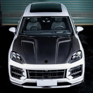 2024 Carbon Fiber <b>Hood</b> Upgrade New TKT Car Modification Parts with Fog Light Bumper Cut-Outs for Cayenne - Product Image 5