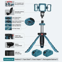 Projecteur LED portable 21V 1000W avec trépied télescopique pour éclairage extérieur