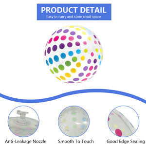 Joyee Thiết Kế Mới 40Cm <span class=keywords><strong>Inflatable</strong></span> Đầy Màu Sắc Sọc Điểm Tùy Chỉnh Bóng Bãi Biển Trong Suốt Đồ Chơi Bơm Hơi Cho Trẻ Em Bóng Bãi Biển - Product Image 3