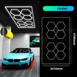 Lampe LED hexagonale en forme de nid d'abeille pour station de lavage de voitures, salle de sport, salon de coiffure, étanche et modulable - Product Image 5