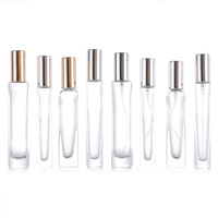 Botol sampel kaca kecil persegi transparan 10ml 15ml botol Sub parfum untuk minyak kulit dengan rak