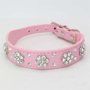 <span class=keywords><strong>Collar</strong></span> de perro y gato con diamantes de imitación brillantes de diseño Floral personalizable de alta calidad en cuatro colores, <span class=keywords><strong>Collar</strong></span> ajustable para mascotas de Material Pu - Product Image 6