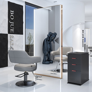 Espejo LED para Salón de Belleza, Estación de Peinado, Espejo para Peluquería, Mueble con Marco Metálico para Estudio de Belleza - Product Image 3