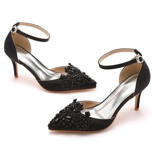 Scarpe da <span class=keywords><strong>donna</strong></span> con tacco alto da 7cm <span class=keywords><strong>in</strong></span> raso bianco <span class=keywords><strong>blu</strong></span> diamante festa di nozze scarpe da sposa principessa scarpe <span class=keywords><strong>sandali</strong></span> - Product Image 3