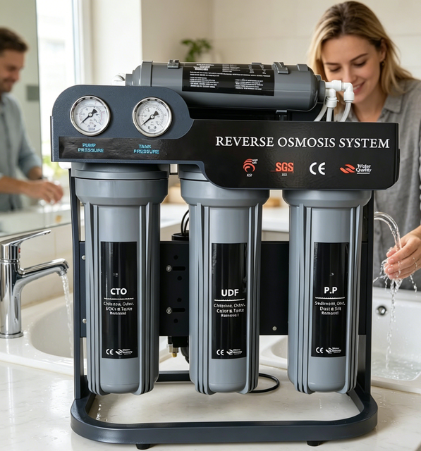 UV and LED RO Under Sink Water Filter 7 Stage Reverse Osmosis Purifier With Self-Cleaning and Smart TDS Display