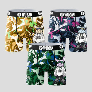 Calzoncillos bóxer largos de tiro medio para hombre con logotipo personalizado, nuevo diseño, tela cómoda, ropa interior de LICRA para hombre con logotipo láser personalizado, OEM - Product Image 1