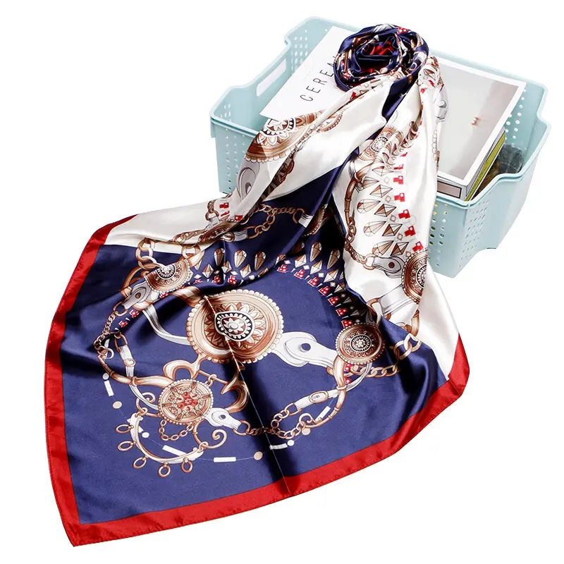 35inch Women Long Silk Scarf Printed Scarf Shawl For Spring And Summer