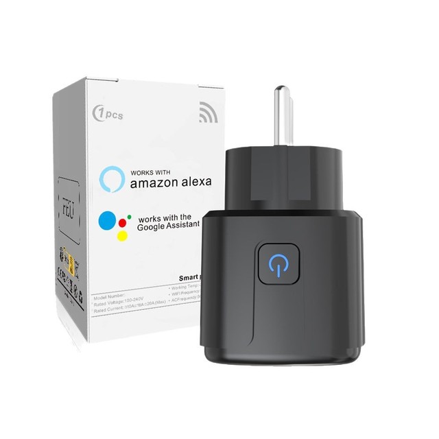 Tuya EU Mini Wireless Smart Power Plug Socket Alexa Google Home Compatible 20A 220V Energy Monitor 16A Rated Plug Sockets