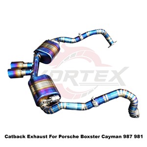 ระบบท่อไอเสียแบบ Catback วาล์วควบคุมเสียง Vortex Blue Burnt Titanium สำหรับ Porsche Boxster Cayman 987.1 987.2 981 ชุดติดตั้งตรงรุ่นพร้อมระบบปรับแต่งเสียง - Product Image 4
