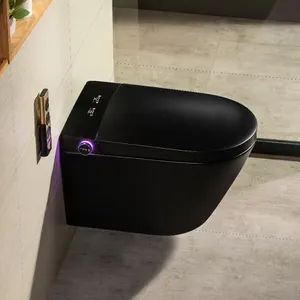 מאט שחור סימן מים CE אוטומטי פתוח קיר רכוב קרמיקה חשמלי intelligent מקלחת אמבטיה קיר תלוי חכם אסלה עם בור