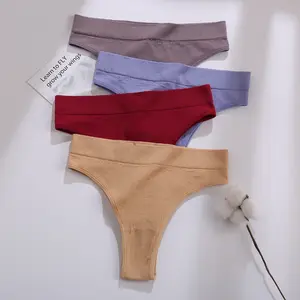 FINETOO Cotton Brazilian Panties Women Sexy V Waist G-String