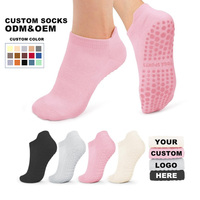 JC Bas quantité minimale de commande Design Sport Femmes Chaussettes Emballage Designer Grip Chaussettes Yoga Cheville Anti-dérapant Pilates Chaussettes