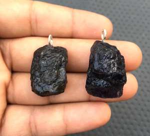 Bonne qualité 2 pièces 92.5 pendentif en argent Sterling pierre précieuse Iolite naturelle breloque brute non traitée pour bijoux à bricoler soi-même - Product Image 4