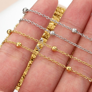 Thép không gỉ Spacer hạt chuỗi bọc hạt phẳng chéo Vàng tua chuỗi tự làm phụ kiện Chuỗi tốt - Product Image 3