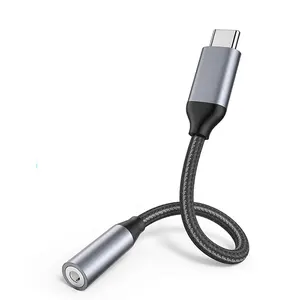 C型音频电缆适配器USB C至3.5毫米音频Aux耳机插孔电缆适配器