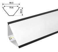 Triangulaire en V type 45 °   Profilé LED en aluminium pour éclairage d'ambiance intérieur, barre rigide, éclairage d'angle supérieur oblique