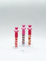 Gloss à lèvres liquide imperméable en spirale coloré en forme d'ours mignon pour enfants, enrichi en extraits d'herbes, hydratant et repulpant pour les lèvres