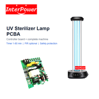 Lampe de stérilisation UVC domestique, carte de circuit imprimé PCBA avec capteur, lumière de désinfection, détection humaine PIR, anti-fuite, OEM ODM