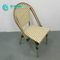 Mobilier d'extérieur de style rétro avec cadre en aluminium chaise de salle à manger ensemble de chaises en rotin PE sièges de jardin de loisirs pour hôtel restaurant bistro