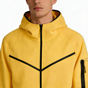 Ropa Deportiva de Felpa Técnica 100% Algodón con Bolsillo con Cremallera, Impermeable, de Secado Rápido, con Cuello Alto, para Hombre, con Capa de Aire en las Mangas - Product Image 3