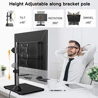 Support universel pour écran unique - Support de bureau autoportant pour écran de 13 à 32 pouces avec pivotement, hauteur réglable