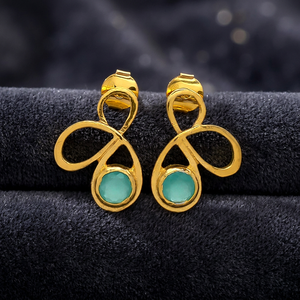 Boucles d'oreilles en laiton faites à la main, boucles d'oreilles en laiton avec pierres précieuses, boucles d'oreilles tendance, boucles d'oreilles bohèmes - Product Image 3