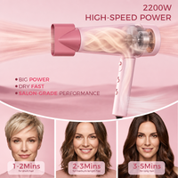 Sèche-cheveux professionnel 2200W, moteur DC haute vitesse, séchage rapide, 3 températures, 2 vitesses, fonction air froid, outil de coiffage de qualité salon