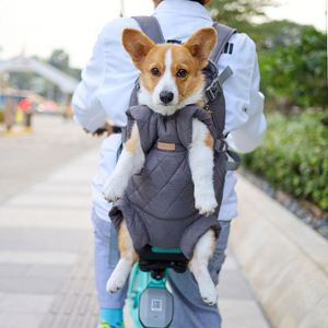 Pet Carriers Winter Front Back Dual-Use Foldable Luxury Nylon Cotton Velvet Belt Wind-proof Warm Solid Color Button <b>Backpack</b> - Product Image 4