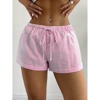 Shorts décontractés rayés pour femmes, style européen et américain, basiques et tendance, pour l'été et la maison, coupe ample, transfrontalier