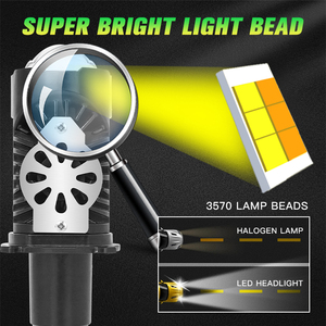 ไฟหน้า LED <span class=keywords><strong>P5</strong></span> H4 9V-60V ไฟหน้ารถยนต์/มอเตอร์ไซค์อเนกประสงค์ 55W สีเหลืองและสีขาว ไฟหน้า 3 สี อุปกรณ์ตกแต่งรถยนต์ - Product Image 3