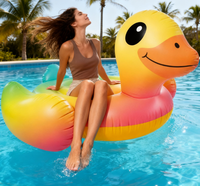 Bateau Canard Gonflable en Caoutchouc pour Enfants et Adultes, Jouet Flottant pour Piscines, Canard Flottant à Enfourcher, Bouée de Natation