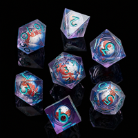 Jeu de dés DND en résine dorée brillante, 7 pièces, dés polyédriques à bords vifs, Dungeons & Dragons, jeux de société RPG