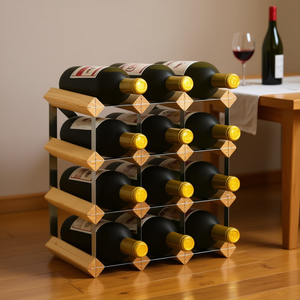 Porte-vin en pin massif pour 12 bouteilles, design moderne, meubles pour la maison - Product Image 2