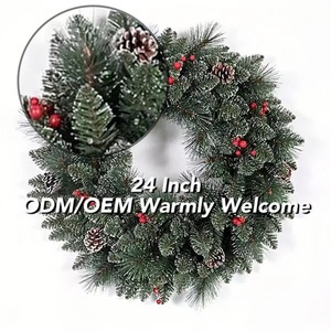 2023 couronnes <span class=keywords><strong>de</strong></span> <span class=keywords><strong>noël</strong></span> artificielles faites <span class=keywords><strong>maison</strong></span> OEM pour décoration <span class=keywords><strong>de</strong></span> <span class=keywords><strong>porte</strong></span> d'entrée - Product Image 2