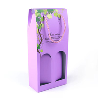 Caja de Regalo de Cartón para Vino y Whisky, con Asa Troquelada, Relieve, Laminación Mate, Recubrimiento UV, Forro de Esponja Reciclable