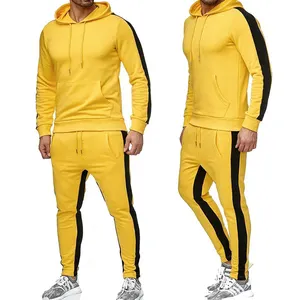 Groothandel Streep Trainingspakken Voor Mannen Custom Hoge Kwaliteit Velours Trainingspak Mannen Joggers Suits Set/