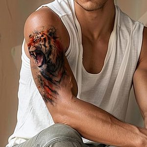 <span class=keywords><strong>Brazo</strong></span> grande Acuarela Animales <span class=keywords><strong>Tatuajes</strong></span> <span class=keywords><strong>Pequeños</strong></span> Animales Tatuaje Pegatinas para Hombres y Mujeres - Product Image 1