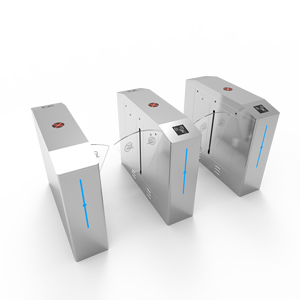 Barrière de sécurité rétractable haute sécurité avec portique tournant, système de contrôle d'accès RFID et <span class=keywords><strong>code</strong></span> QR, en acier inoxydable, à aile automatique - Product Image 2