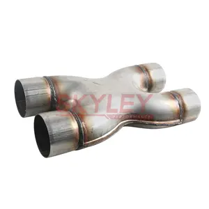 SKYLEY Quality stainless steel universal car Exhaust muffler X pipe muffler tip X muffler pipe X exhaust tip x pipe exhaust