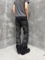 Fabricant en gros de jeans en denim pour hommes, OEM ODM, pantalons baggy à plusieurs boutons, fournisseur d'usine, pantalons amples en gros, LOGO personnalisable