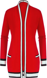 Cárdigan Largo Abierto para <span class=keywords><strong>Mujer</strong></span>, Diseño Personalizado OEM ODM, Informal, Ligero, con Mangas Abullonadas, Chaqueta de <span class=keywords><strong>Punto</strong></span> - Product Image 5