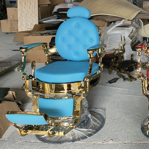 Fauteuil de barbier inclinable en cuir PU noir et or, de haute qualité, moderne et luxueux, fabriqué par l'usine Kisen Foshan, pour salon et usage domestique. - Product Image 6