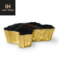 Haut de gamme de luxe moderne en métal en acier inoxydable tronc d'arbre Table basse Unique Art Design Table centrale pour salon