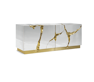 Credenza personalizzata di grandi dimensioni in acciaio inossidabile <span class=keywords><strong>a</strong></span> base dorata armadio con finitura <span class=keywords><strong>a</strong></span> <span class=keywords><strong>specchio</strong></span> argento 2 ante di petto per la casa Hotel - Product Image 6