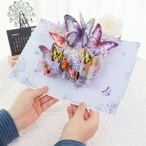 Fleurs papillons 3D Pop UP mères anniversaire carte postale Invitations de mariage cartes Saint Valentin anniversaire cadeaux carte de voeux - Product Image 1