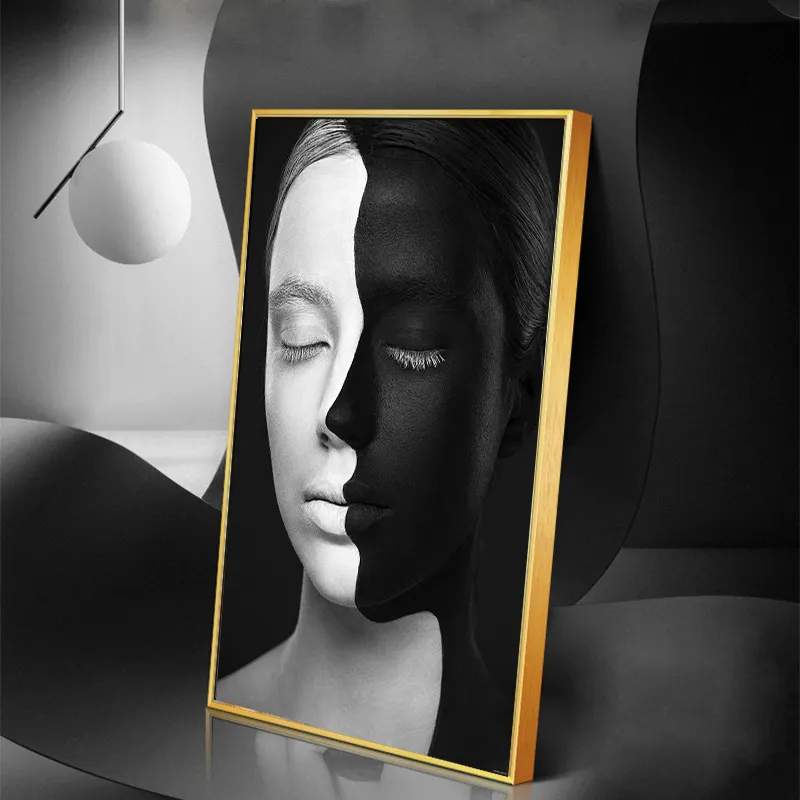 Afrikaanse Vrouwen Portret Abstract Zwart Wit Cuadros Canvas Schilderij 3D Posters En Print Wall Art Foto Woonkamer Home Decor