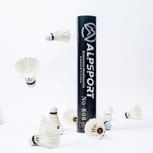 <span class=keywords><strong>ALP</strong></span> 808 12pcs/Tube Shuttlecocks White Goose Feather 76-77 Speed Durable Badminton Ball Stable Flight Use for Training Sports - Product Image 1