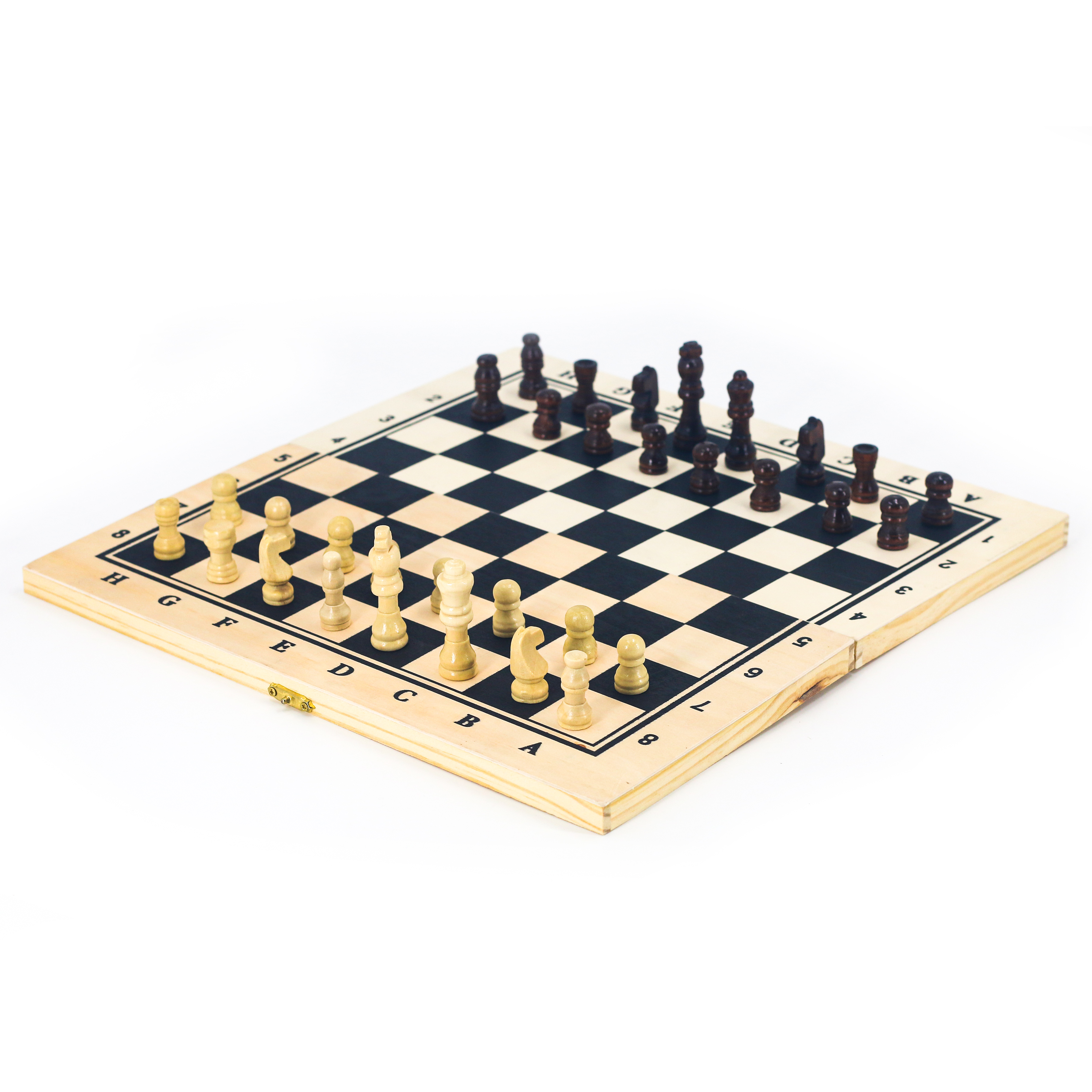 Customized Logo Chess Game Portable Chess Board Foldable Wood Chess Set