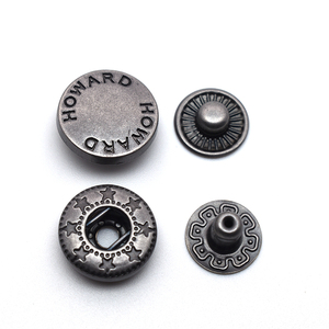 <strong>Custom</strong> 8/10/12.5/15mm Logo Nickel-Free Plating Round Shank <strong>Snap</strong> <strong>Buttons</strong> for Handbag - Product Image 1
