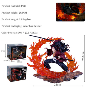 Statuette d'Azione Anime Personalizzate all'Ingrosso di Demon Slayer <span class=keywords><strong>Kimetsu</strong></span> <span class=keywords><strong>No</strong></span> <span class=keywords><strong>Yaiba</strong></span>, Kokushibo Tsugikuni Yoriichi, 20cm in PVC, Ornamento da Scrivania - Product Image 5